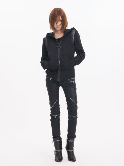 STAR STUD SLIM ZIP HOODIE