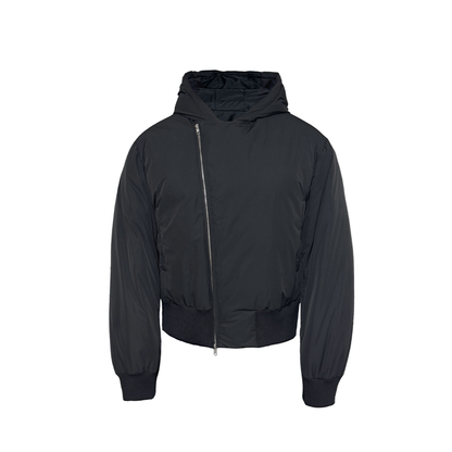 FLEECE GALL FABRIC CROPPED DOWN JACKET