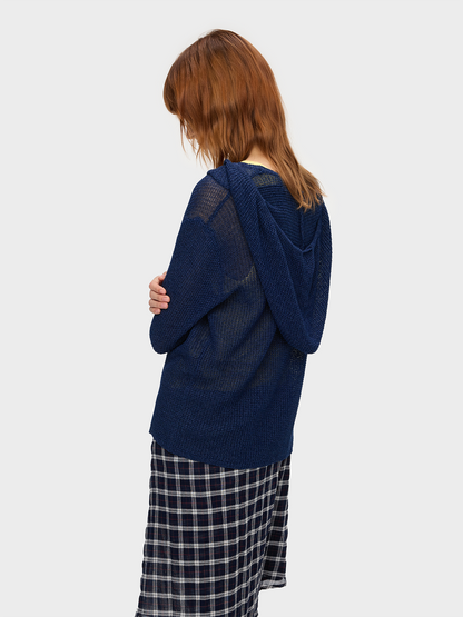 HAZE BLUE SHEER COVER HOODIE