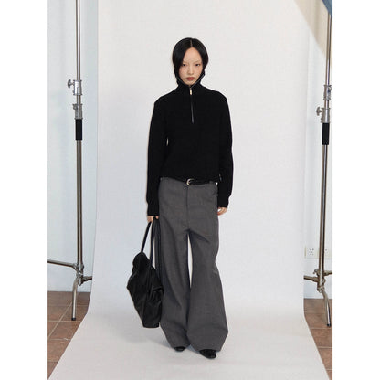 THICK TEXTURED STRAIGHT TROUSERS