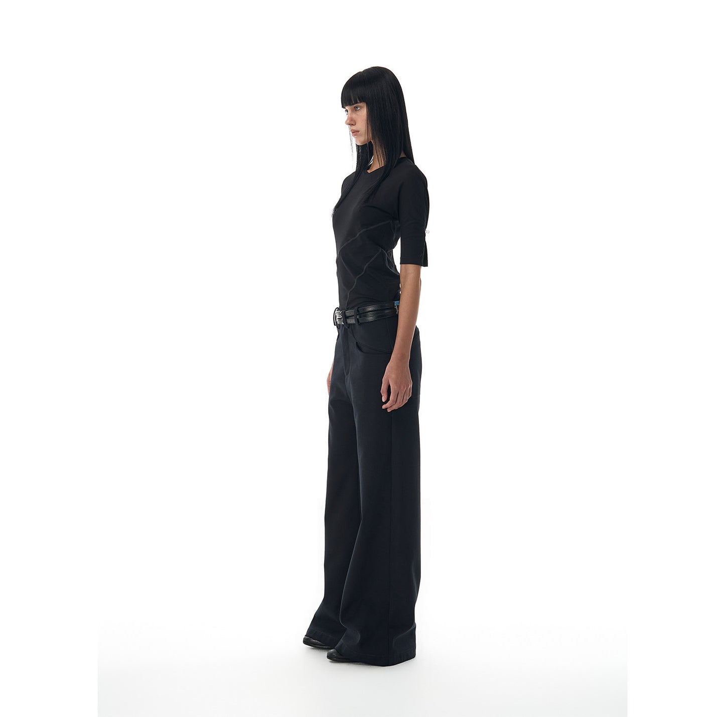 TENCEL A LINE FLARED TROUSERS