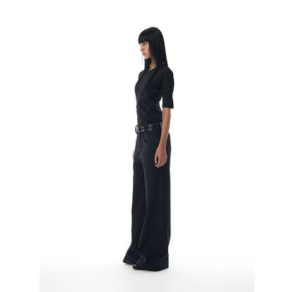 TENCEL A LINE FLARED TROUSERS