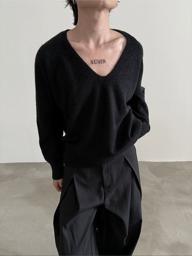 V-NECK KNIT SKIN-FRIENDLY SWEATER