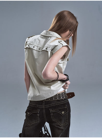 EPAULETTE DOUBLE POCKET SHIRT
