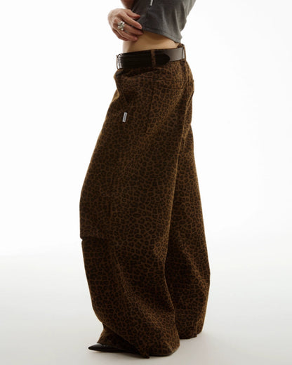 DARK LEOPARD WIDE PANTS