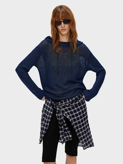 HAZE BLUE SHEER COVER HOODIE
