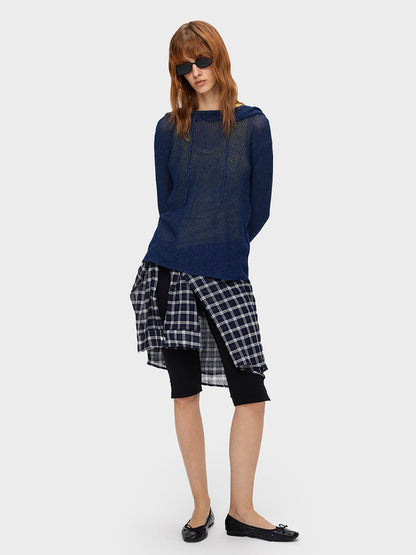 HAZE BLUE SHEER COVER HOODIE
