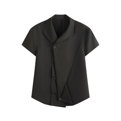 DARK ASH PLEATED SHIRT