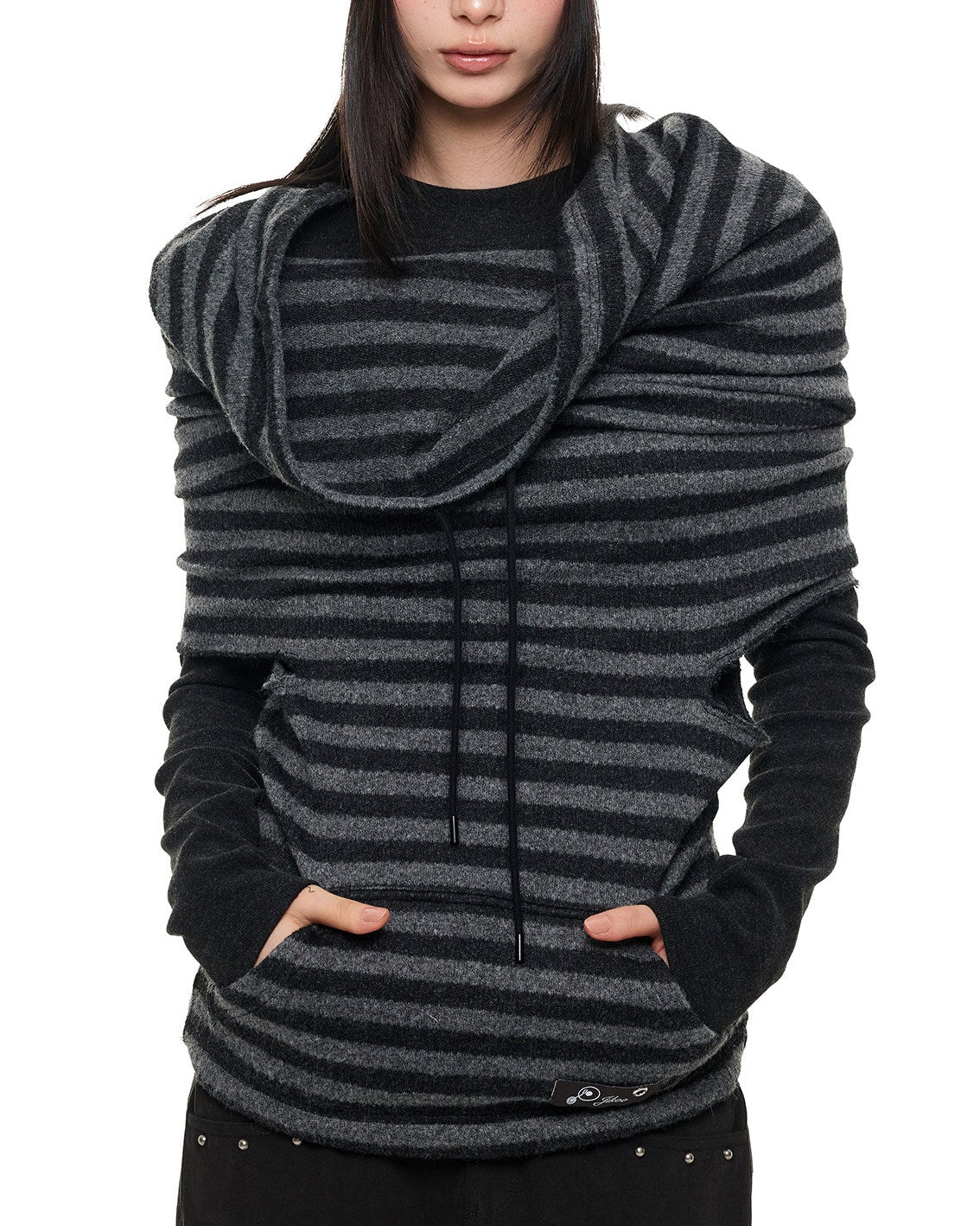 DOUBLE LAYER STRIPED COLLAR TWINSET