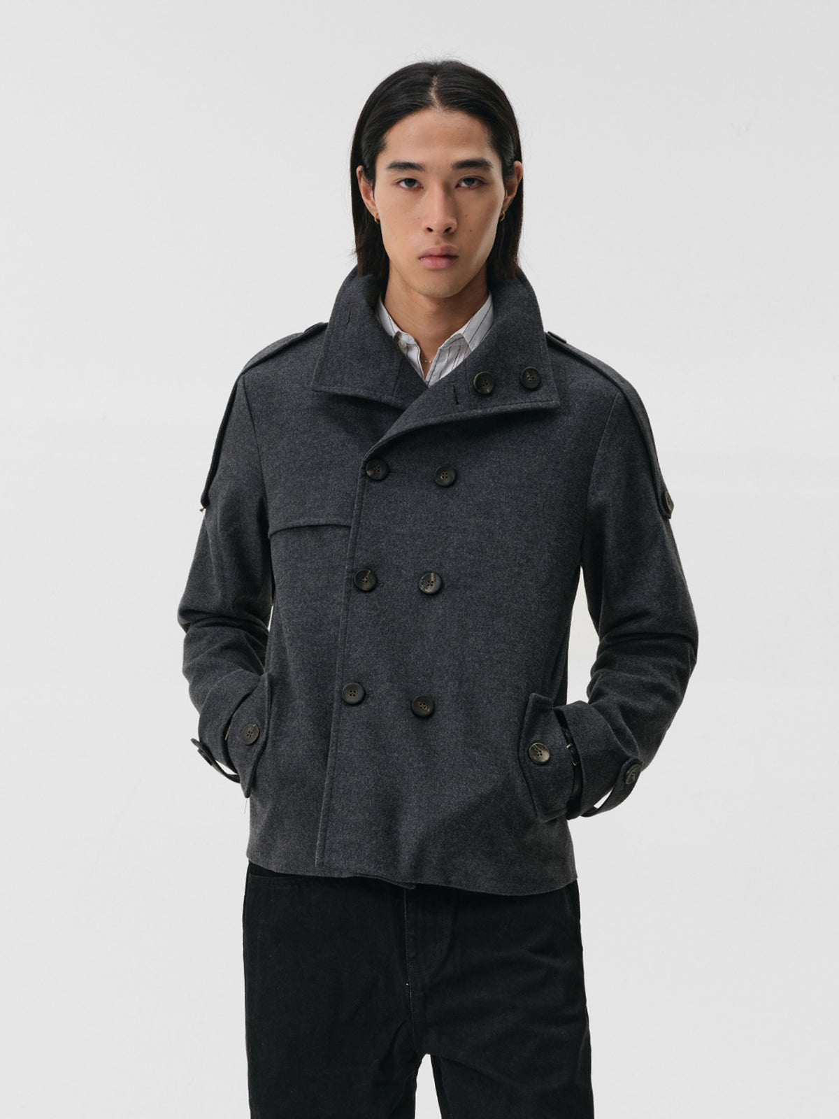 BRUTALIST GREY DOUBLE BREASTED JACKET