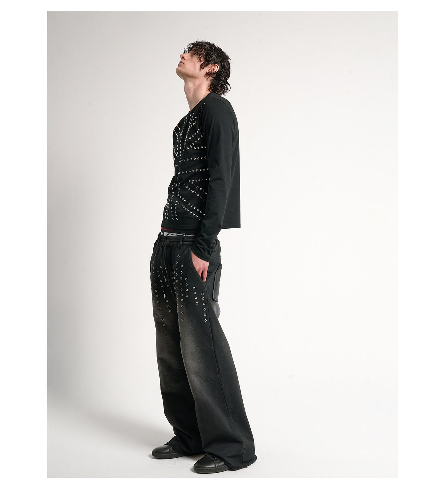 SILVER RIVET FITTED LONG SLEEVE