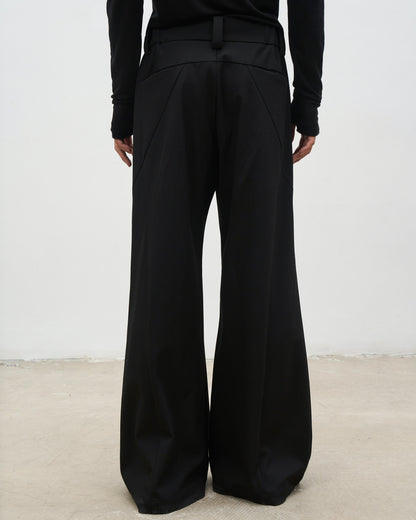 ASYMMETRIC PLACKET A-LINE SLACKS