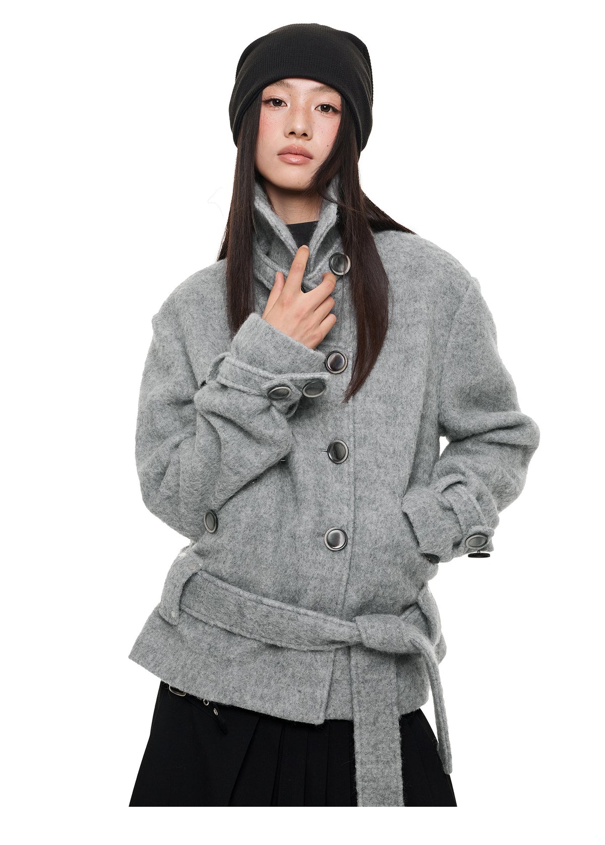 HEAVY WOOL HIGH COLLAR JACKET