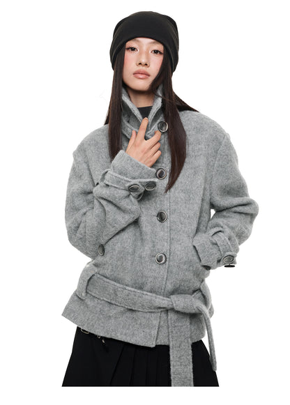 HEAVY WOOL HIGH COLLAR JACKET