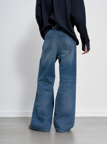 TEAL VINTAGE FADED LOOSE JEANS