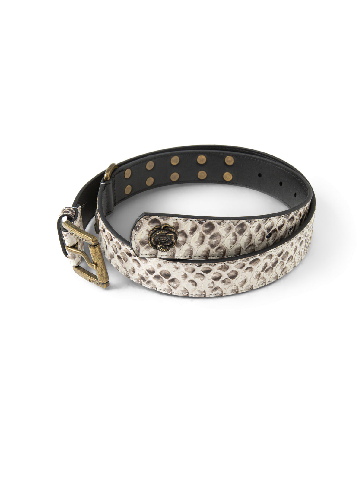 SNAKE EYE RIVETED COWHIDE BELT
