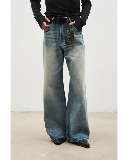 ICE BLUE WHISKER WIDE JEANS