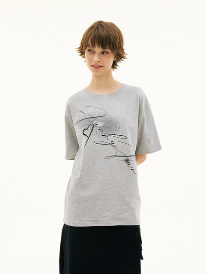 FLOWER LOGO PRINT TEE