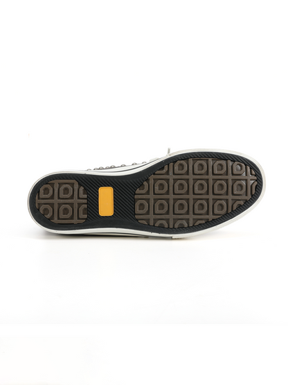 SUEDE PANEL RIVETED CANVAS SNEAKERS