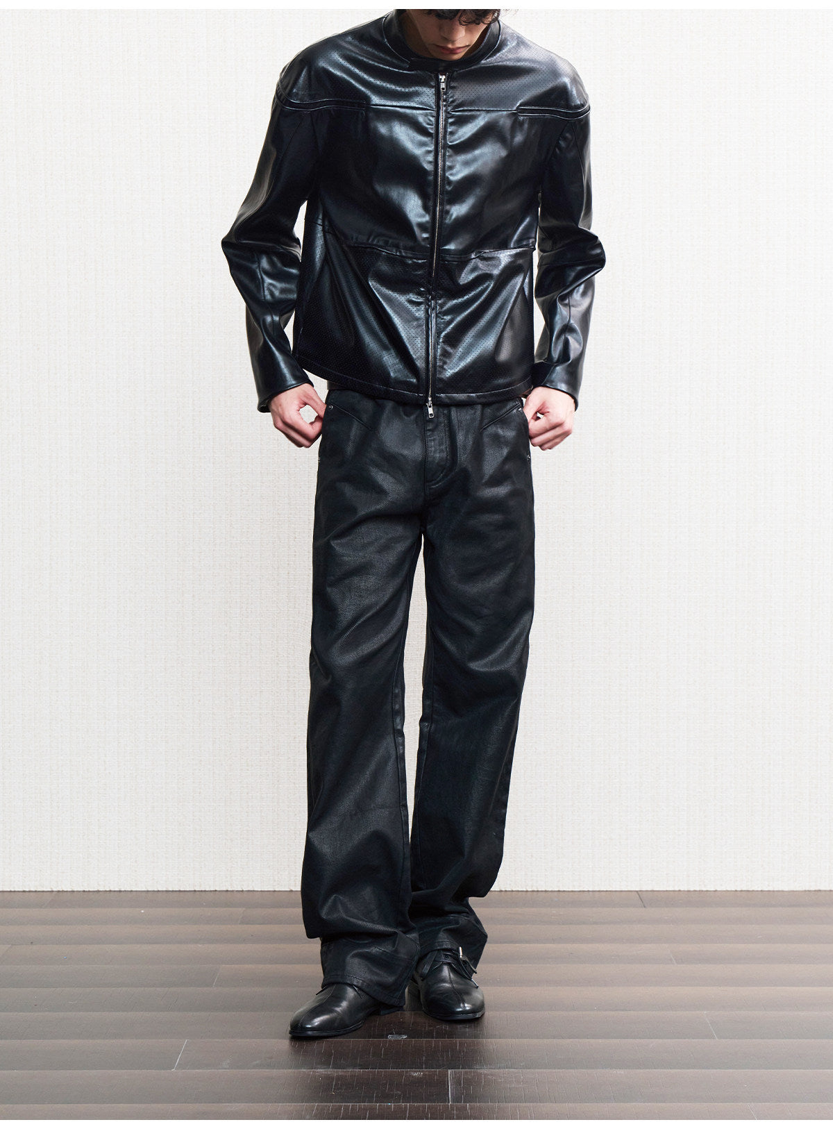 BLACK WAX INDUSTRIAL STUDDED JEANS