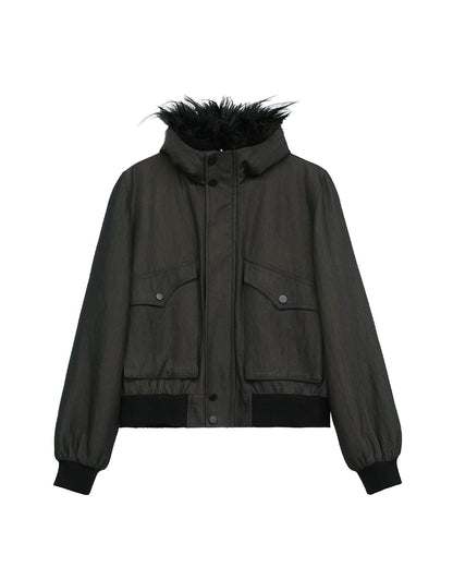 DARK REVERSIBLE PLUSH HOODIE