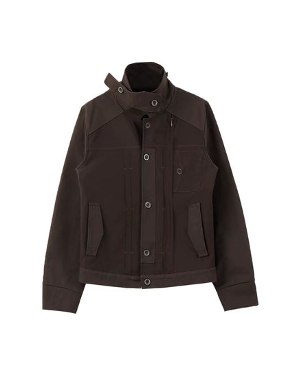 MESH CANVAS STAND COLLAR JACKET