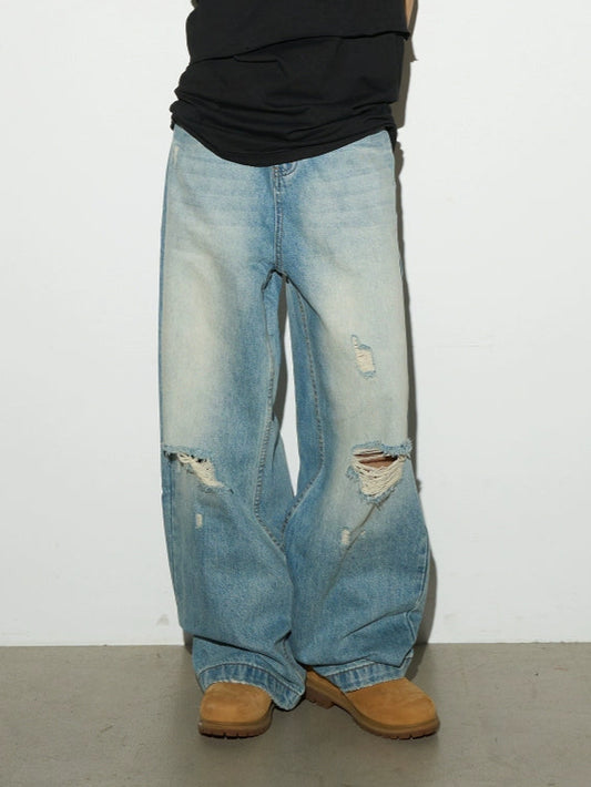 VINTAGE WASHED STRAIGHT JEANS