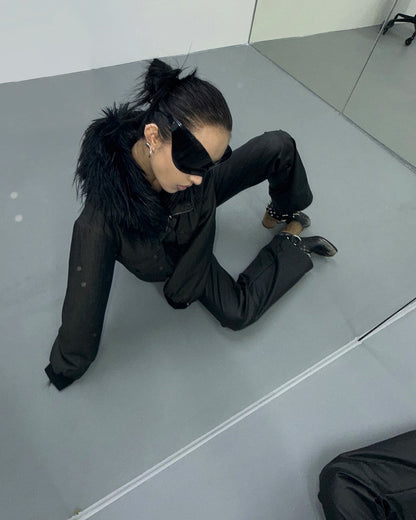 DARK REVERSIBLE PLUSH HOODIE