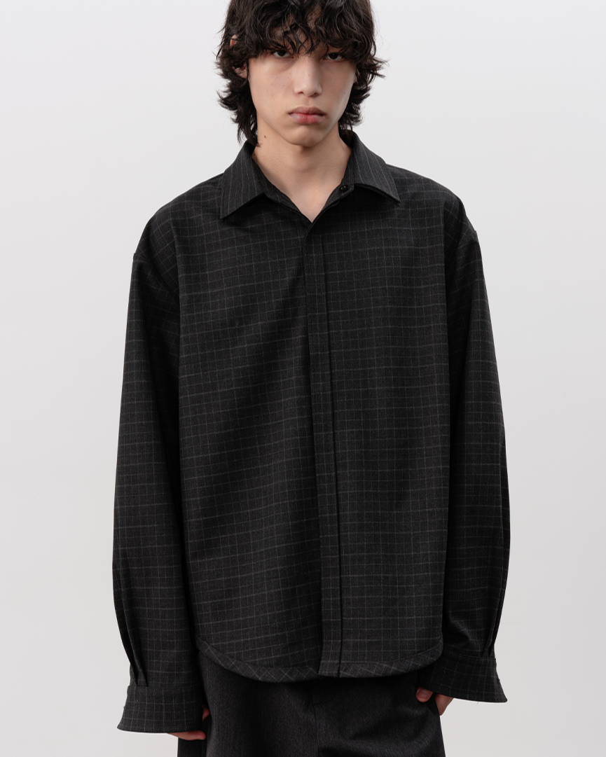 DOUBLE-SIDED STRIPE PLAID SHIRT