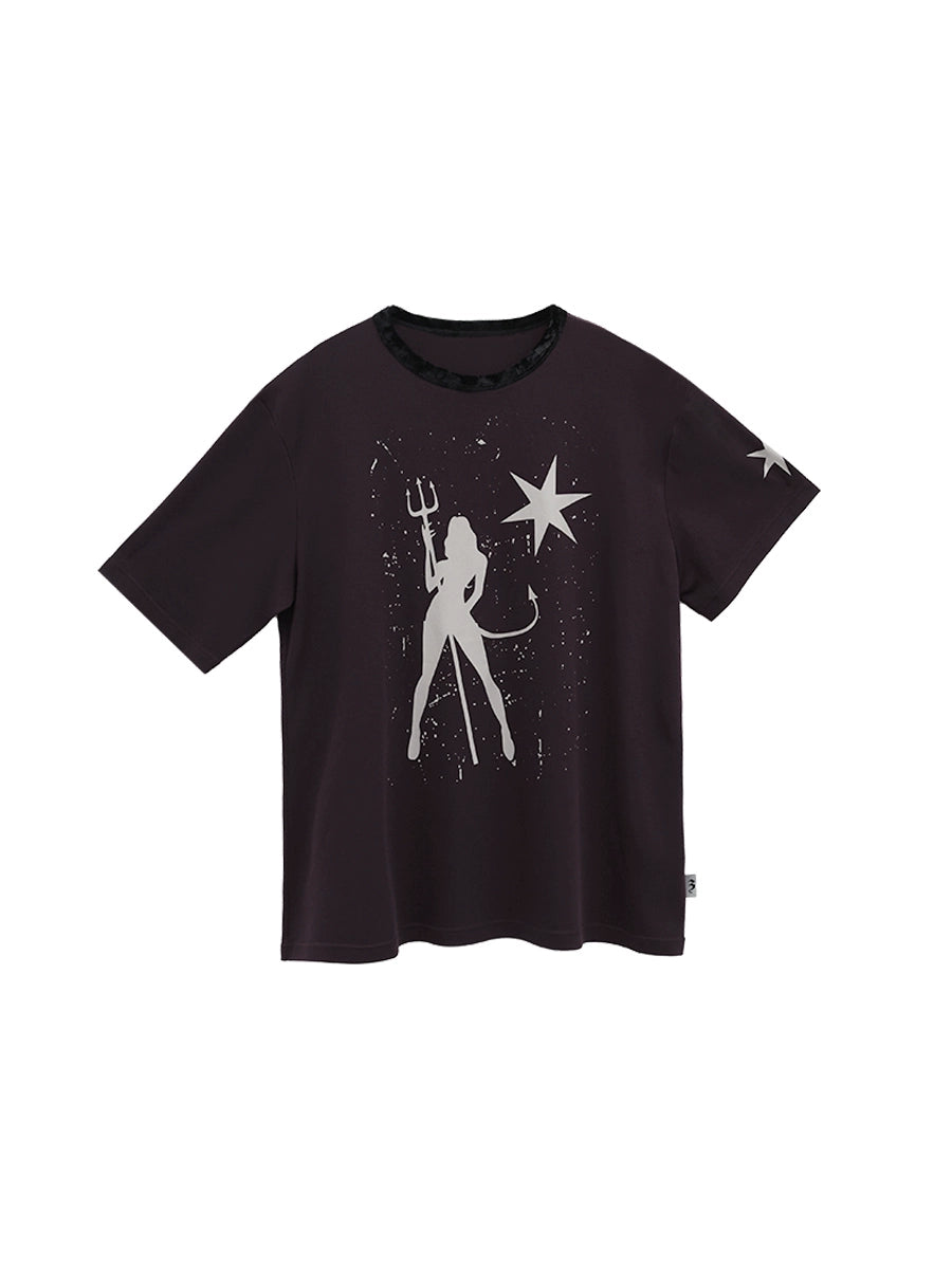 DARK PURPLE ART PRINT TEE