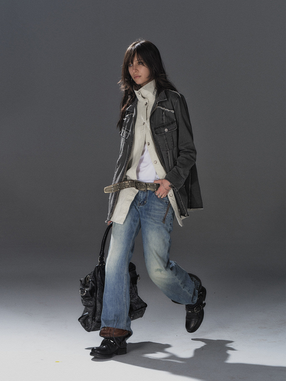 RAW EDGE WASHED LAYERED TRENCH