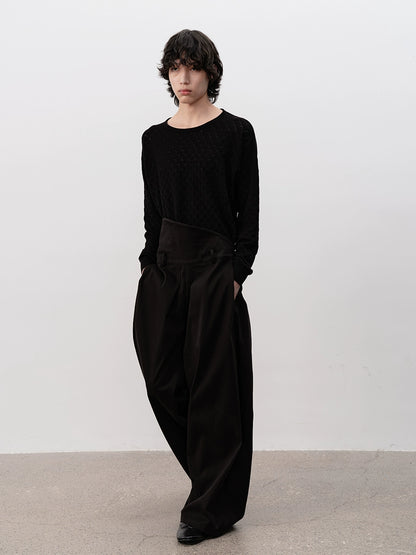 DOUBLE PLEAT LOOSE TROUSERS
