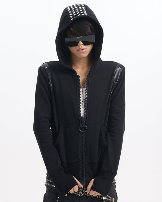 STAR STUD SLIM ZIP HOODIE
