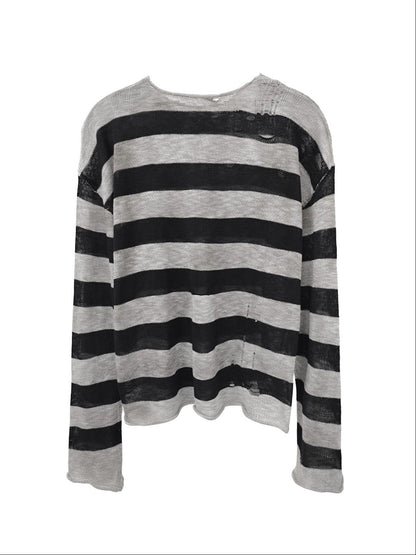STAINED STRIPE HOOK KNIT