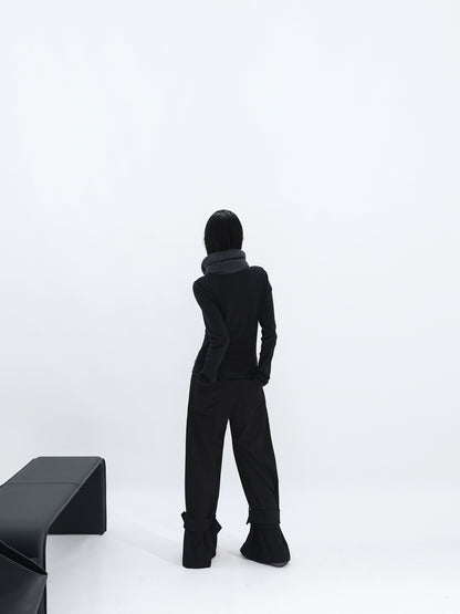 BUCKLE LOOSE DRAPED PANTS