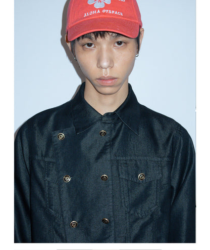 HEM DENIM KNIGHT SHIRT JACKET