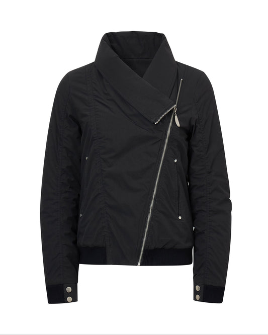 OFFSET ZIP STACKED COLLAR JACKET