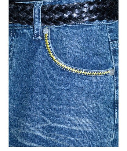 WASHED WIDE LEG SILHOUETTE JEANS