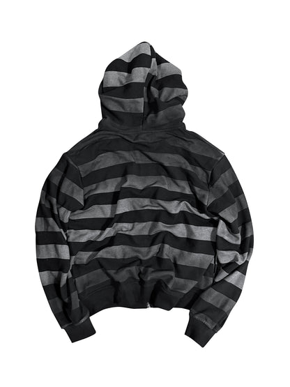 SPRAY STAINED GRADIENT STRIPE HOODIE