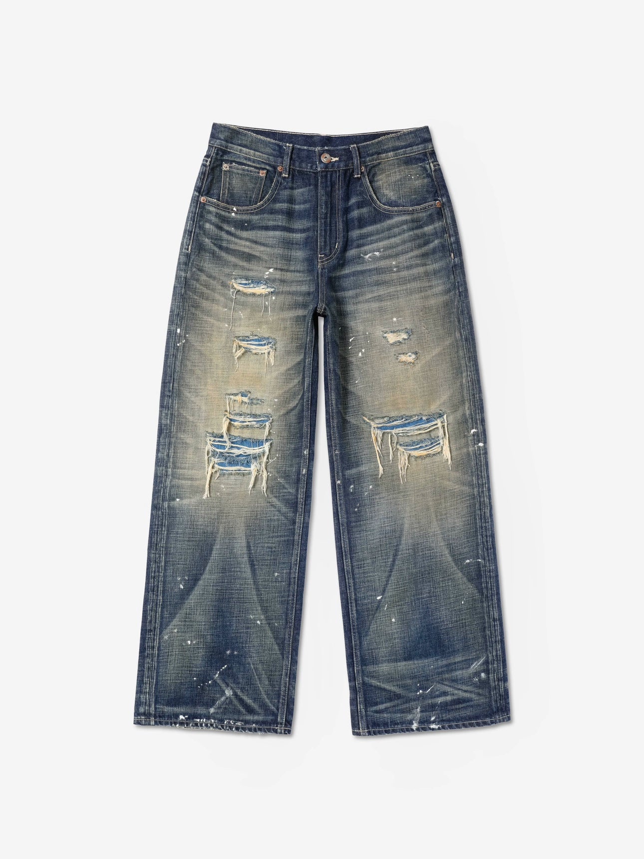 CLAY DYED DISTRESSED JEANS