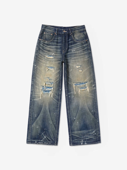 CLAY DYED DISTRESSED JEANS