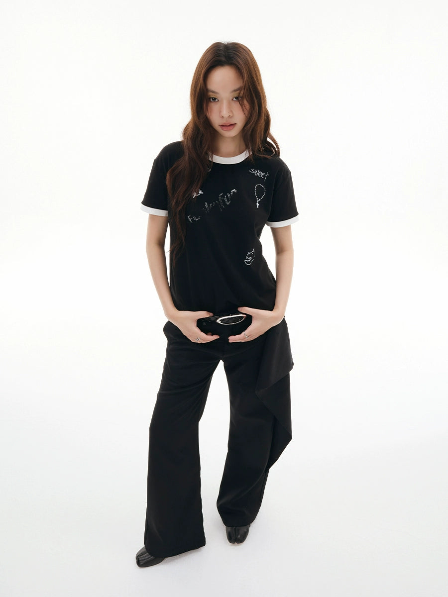 SILVER GRAPHIC PAINTED TEE