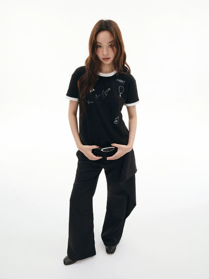 SILVER GRAPHIC PAINTED TEE