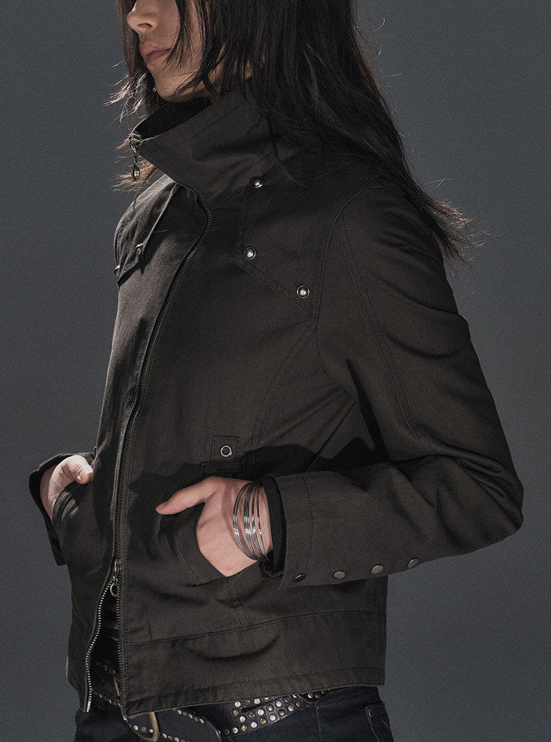 DARK METAL HARDWARE SLIM ZIP JACKET