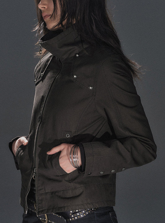 DARK METAL HARDWARE SLIM ZIP JACKET