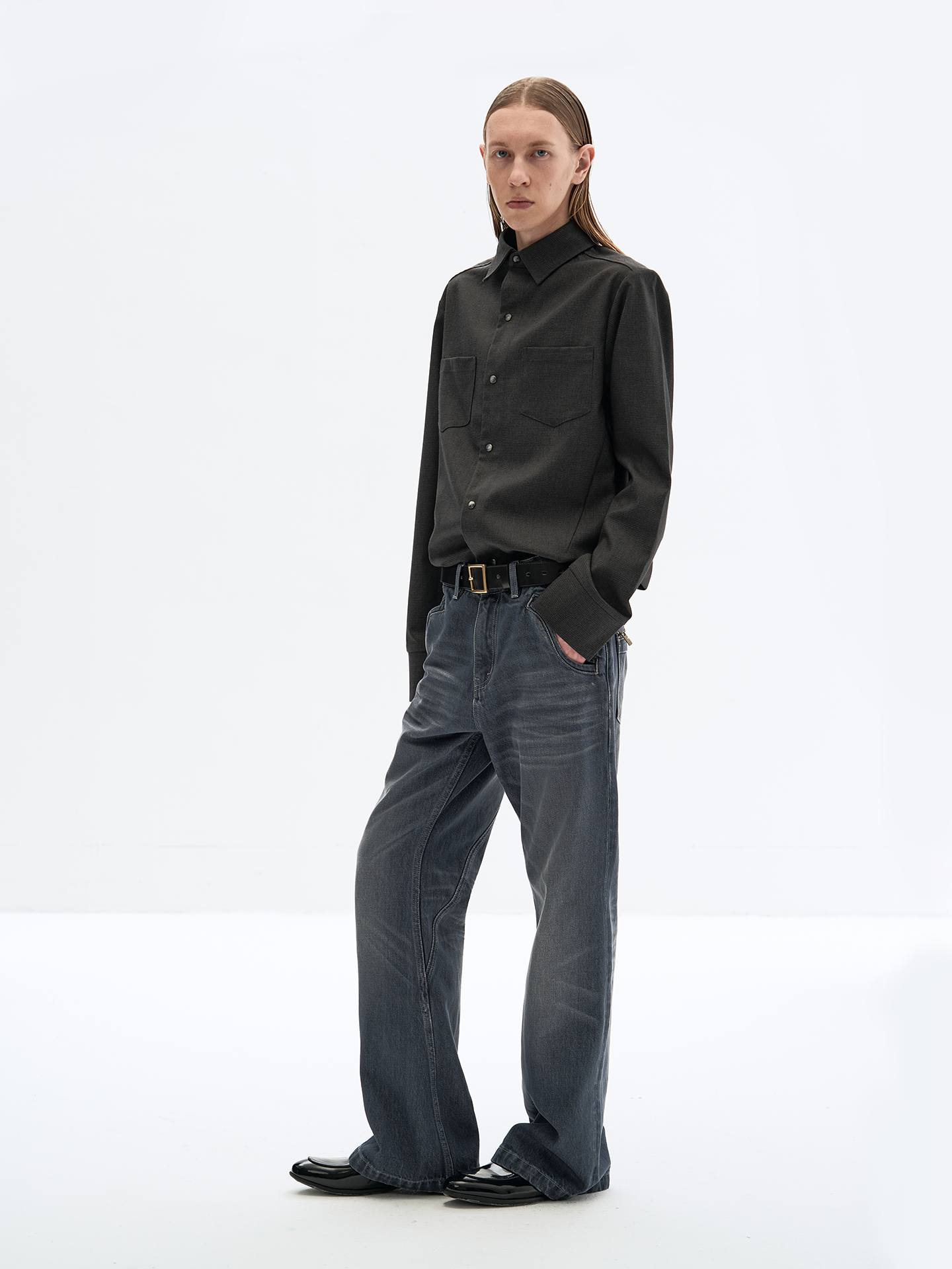 FOG BLUE CHAIN WASHED DENIM