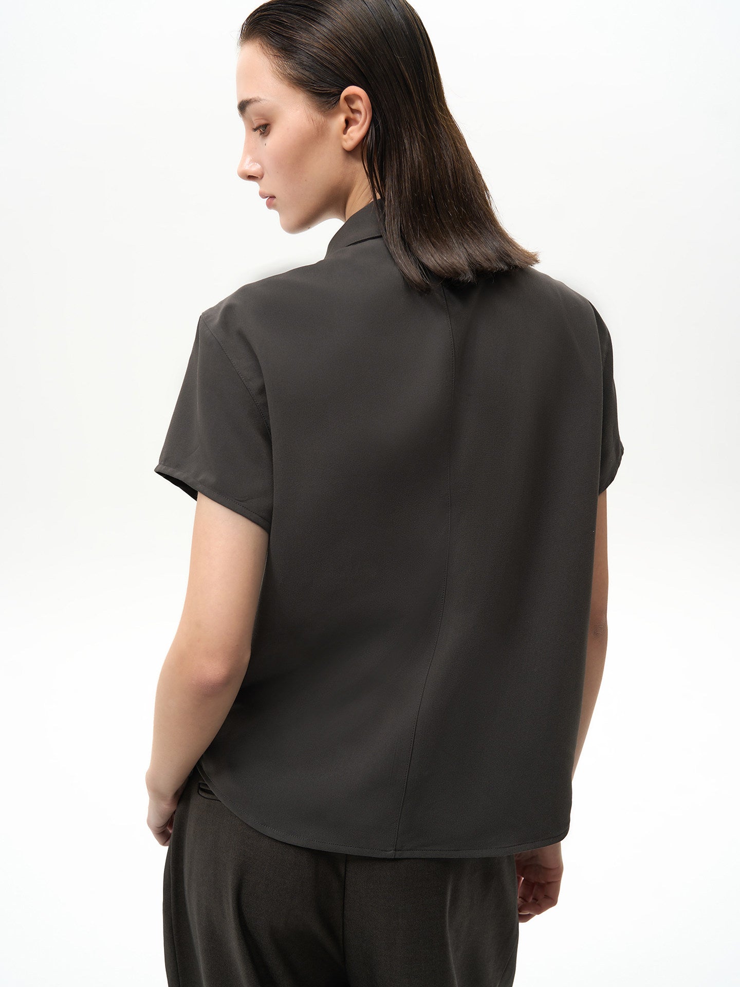 DARK ASH PLEATED SHIRT