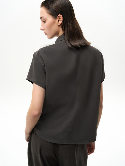 DARK ASH PLEATED SHIRT