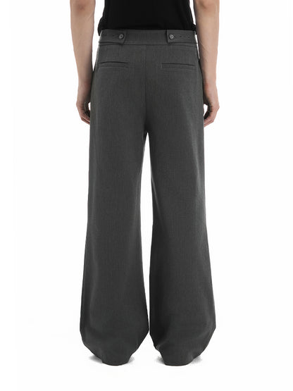 FIT SPLIT PLEAT WOOL TROUSERS
