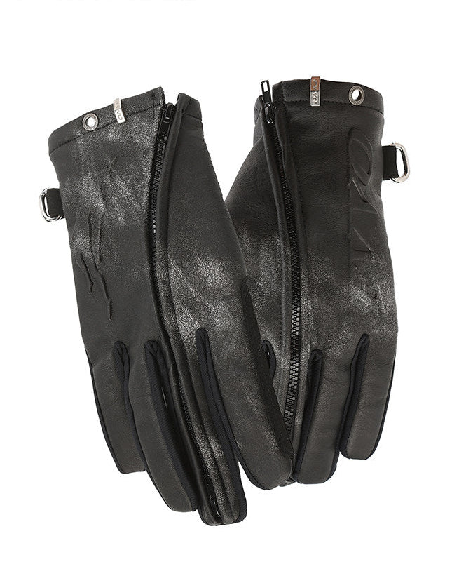 ZIP CUFF LEATHER TECH GLOVES